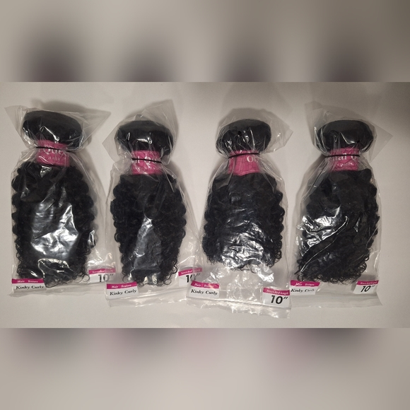Kinky curly 4pc bundle- 100% human hair- natural black- New in package - Picture 3 of 4